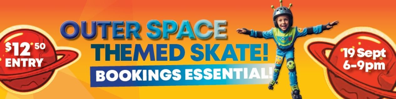 SCRC Outer Space themed roller skating session BANNER
